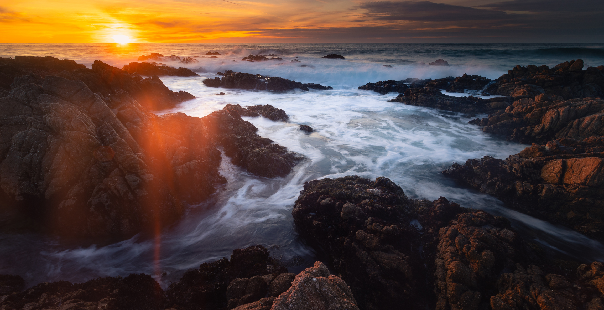 Monterey Coast in California during sunset