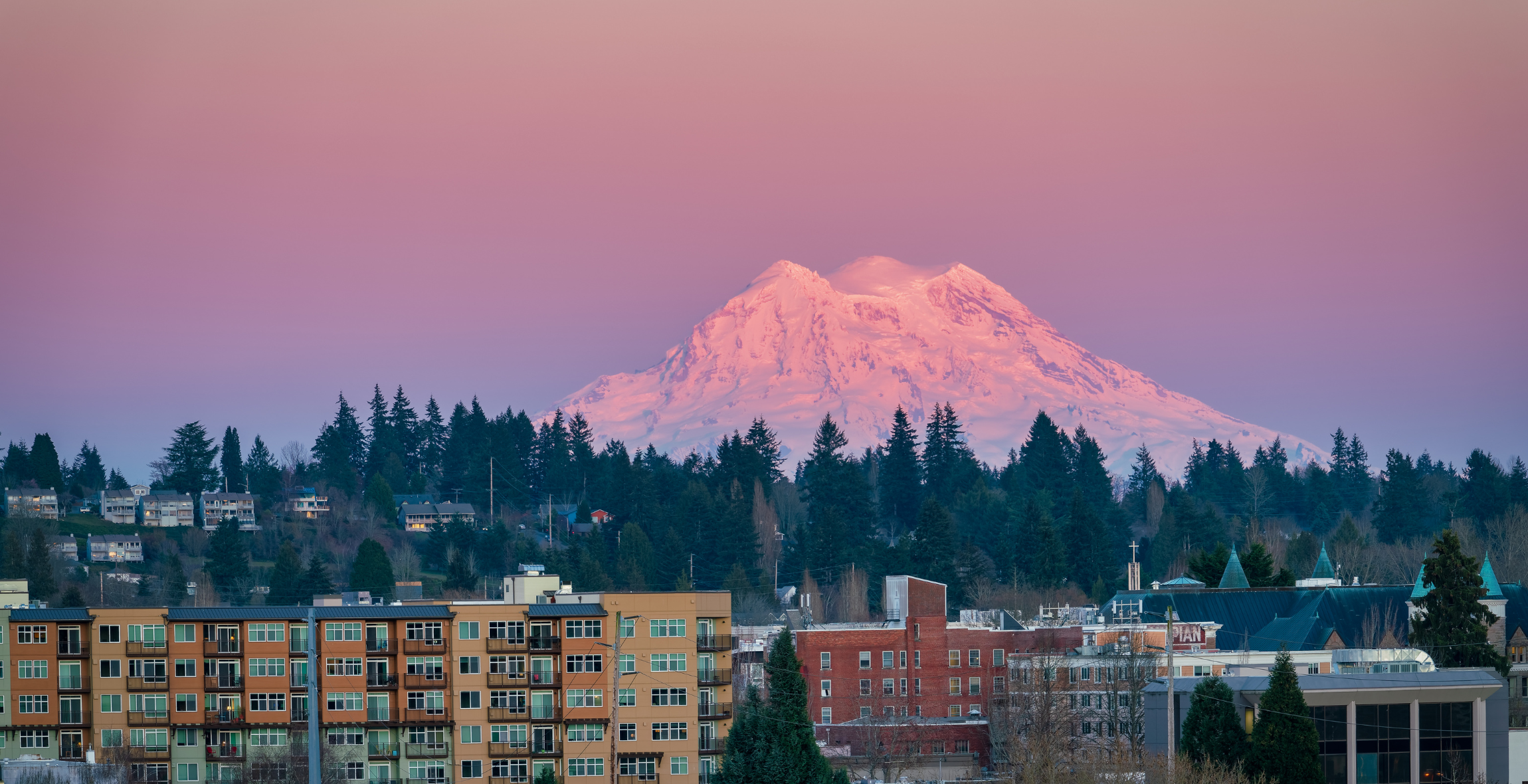 Purple Sunset Over Olympia, Washington