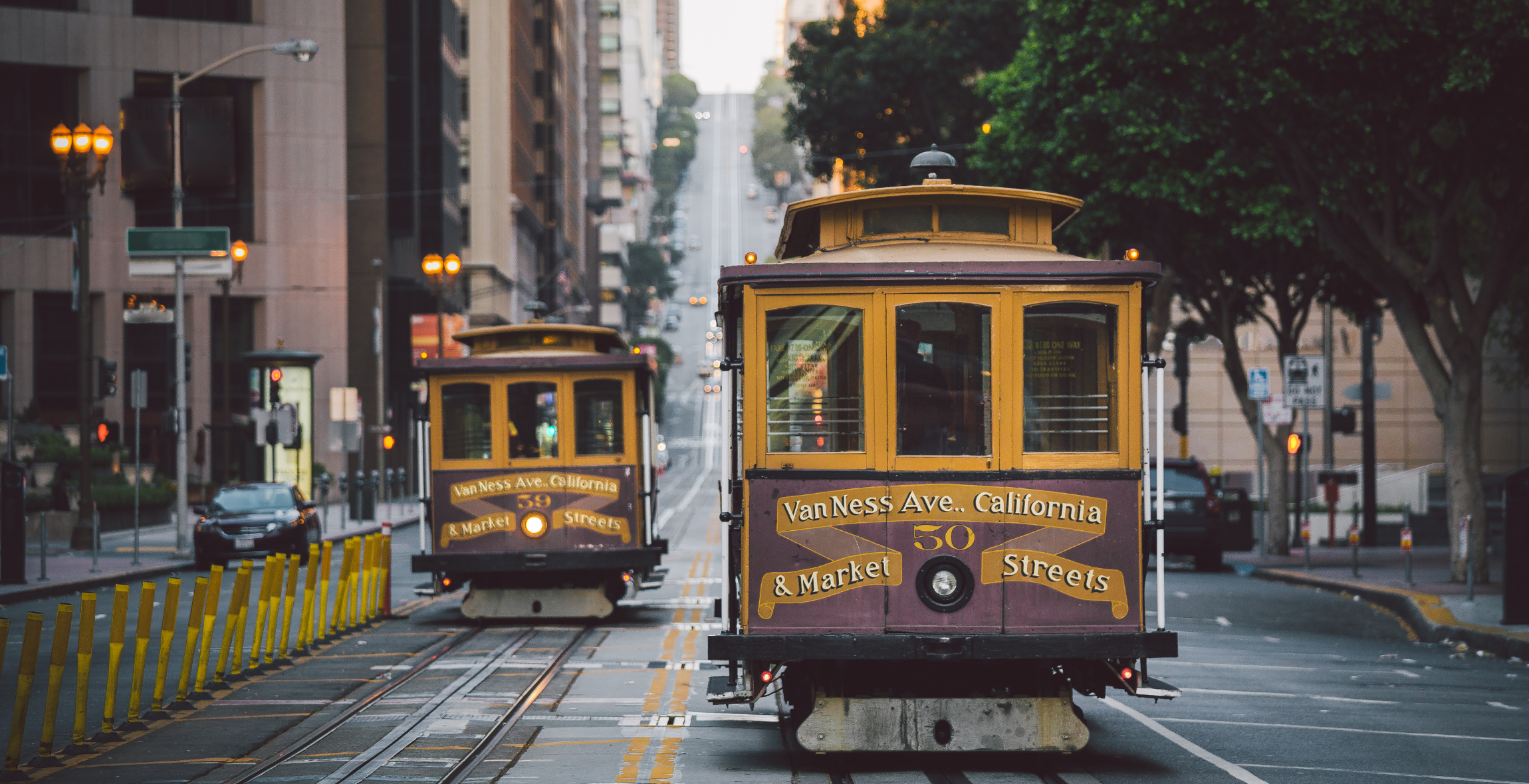 San Francisco Cable Cars on California Street, California, USA