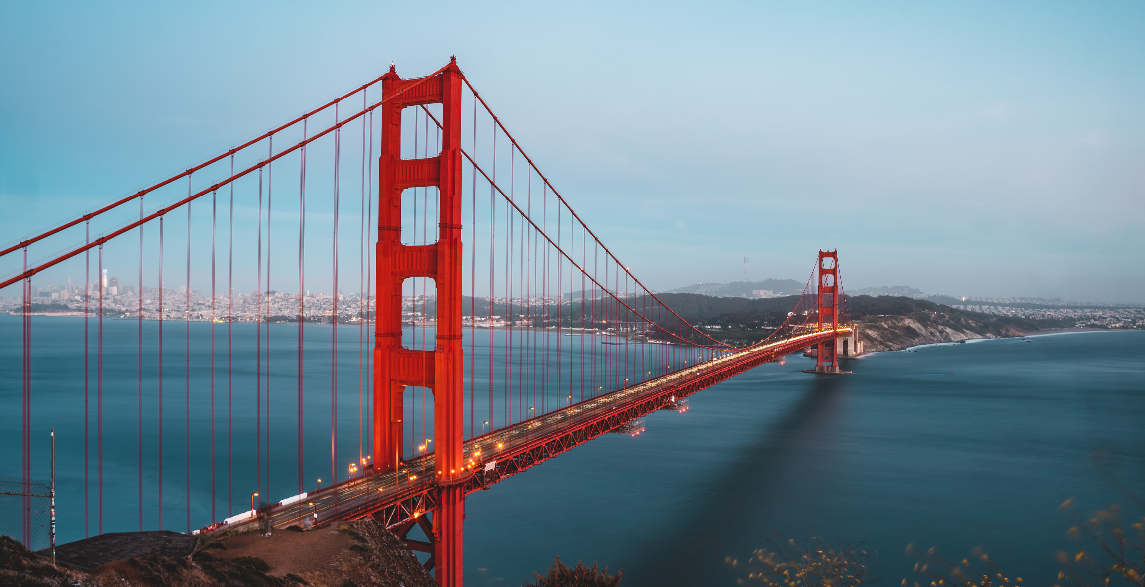 The Golden Gate Bridge on a cloudy day